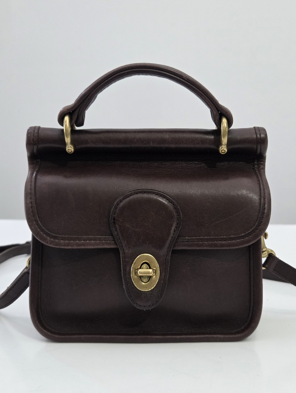 RARE VINTAGE COACH MINI WINNIE BAG #9023 MAHOGANY BROWN